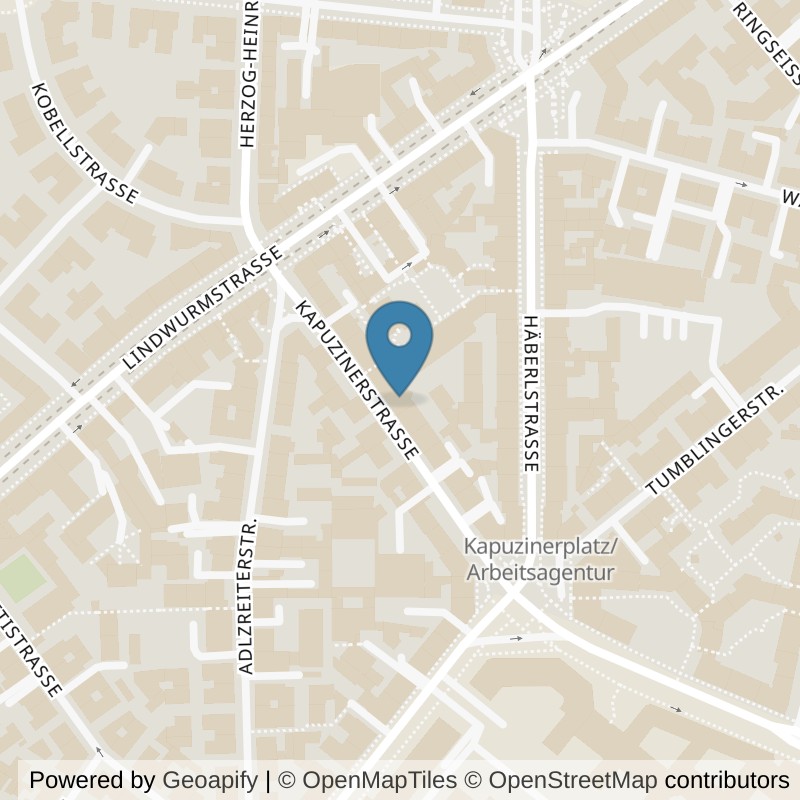 Map: location of Bionic Sport München Goetheplatz in München