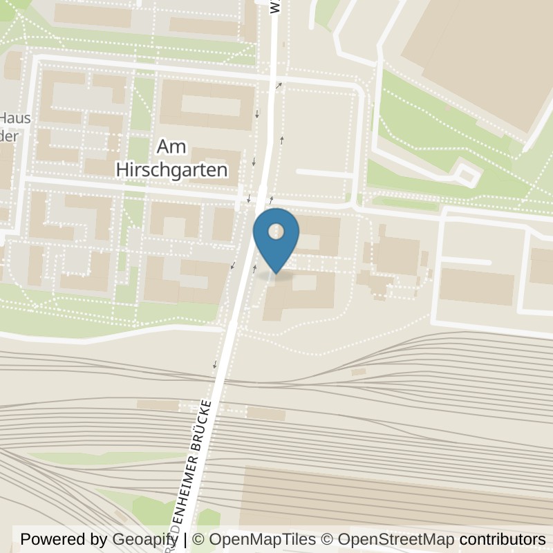 Map: location of Body + Soul Center Hirschgarten in München