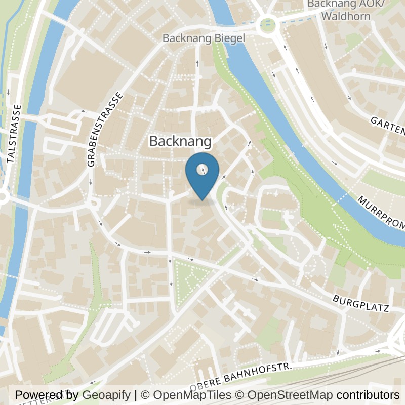 Map: location of Bodystreet Backnang Marktplatz in Backnang
