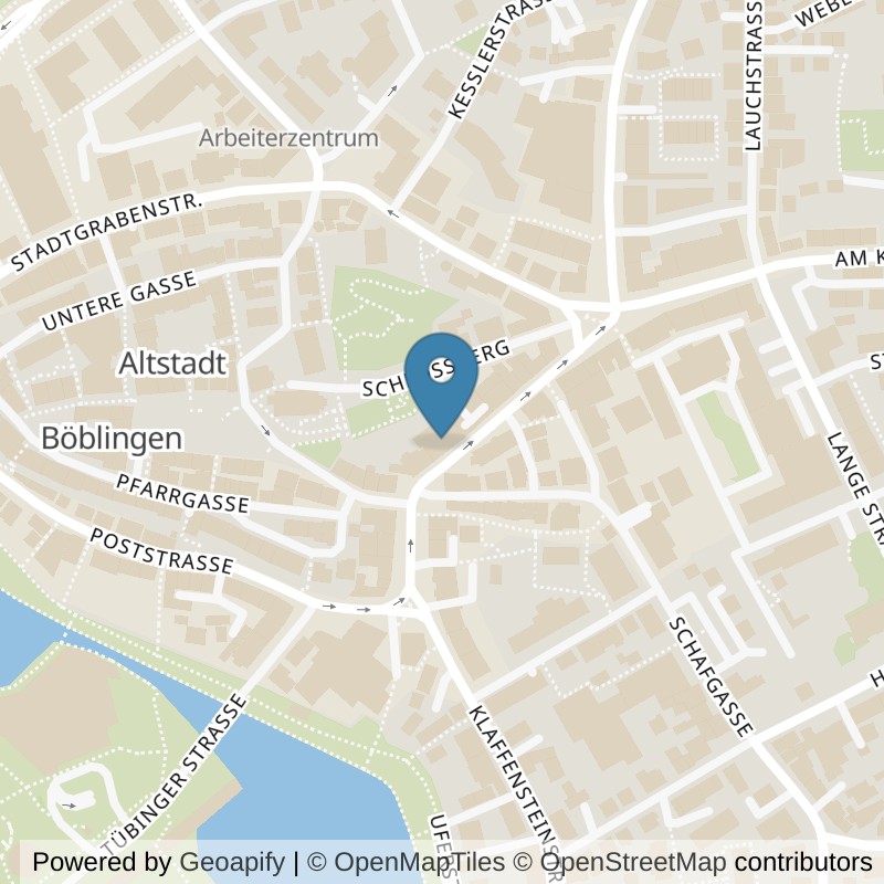 Map: location of Bodystreet Böblingen Poststraße in Böblingen