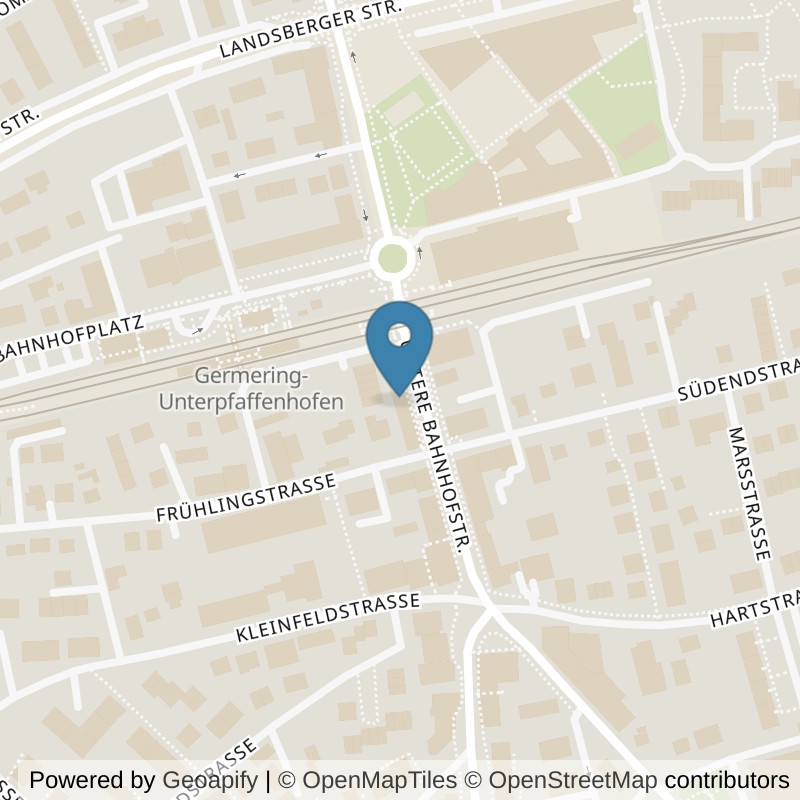 Map: location of Bodystreet Germering Untere Bahnhofstraße in Germering