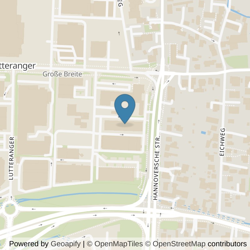 Map: location of Bodystreet Göttingen am Lutteranger in Göttingen