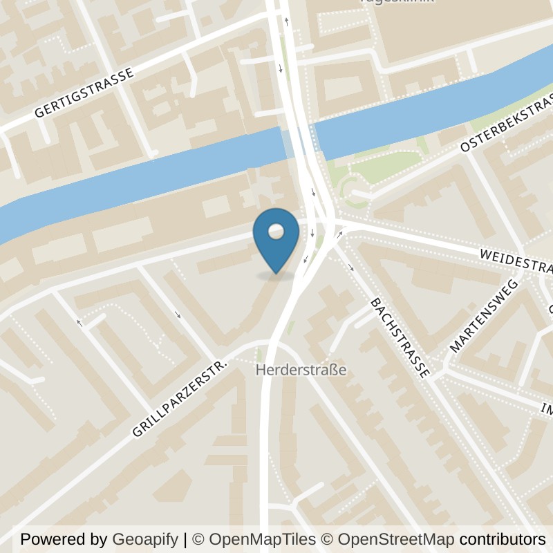 Map: location of Bodystreet Hamburg Uhlenhorst in Hamburg