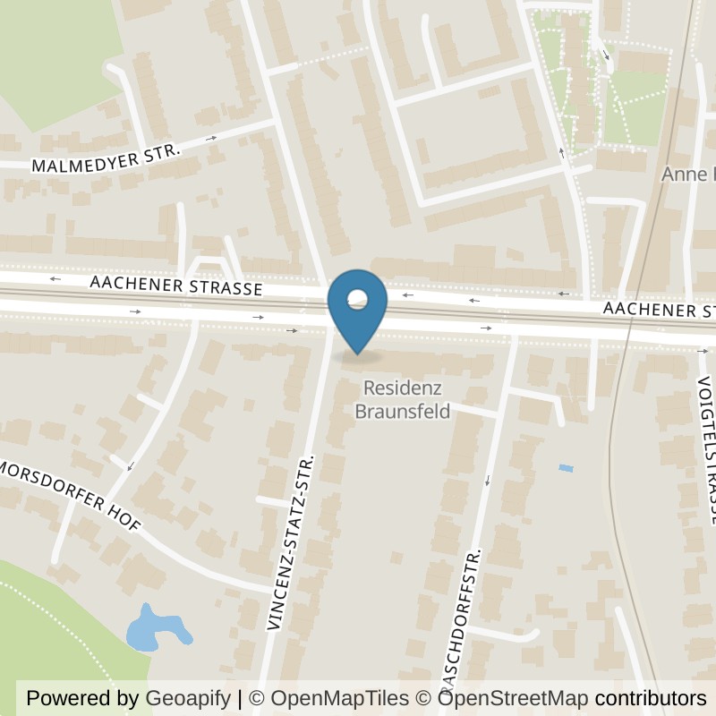 Map: location of Bodystreet Köln Braunsfeld in Köln
