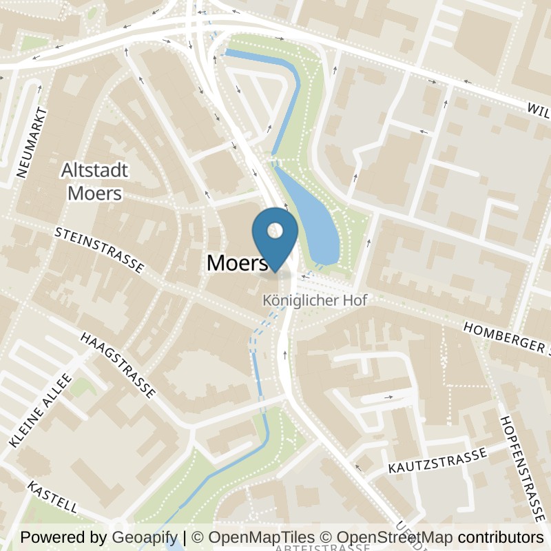 Map: location of Bodystreet Moers Königlicher Hof in Moers