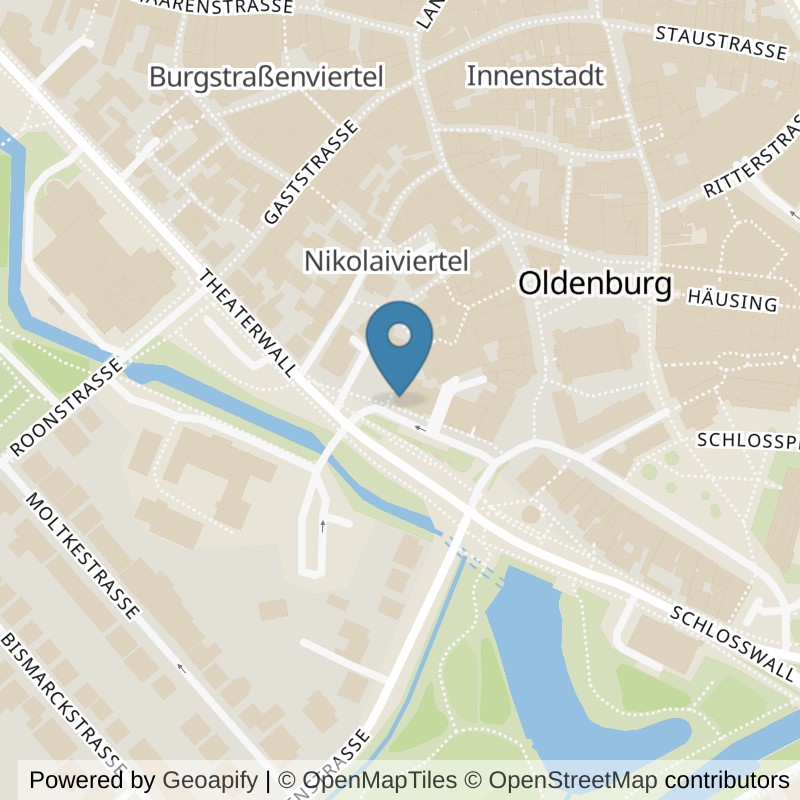 Map: location of Bodystreet Oldenburg Theaterwall in Oldenburg