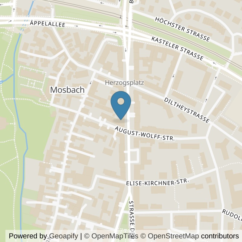 Map: location of Bodystreet Wiesbaden Biebrich in Wiesbaden