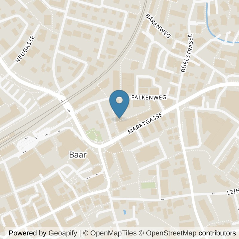 Map: location of BodyWorx Express Baar in Baar