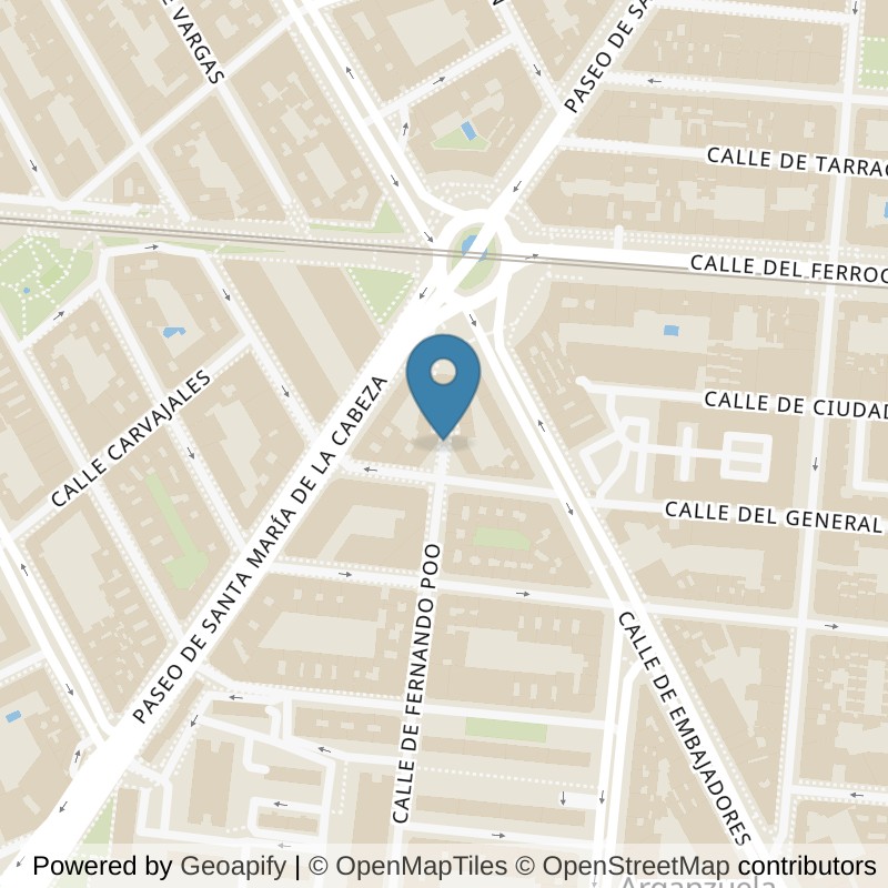 Map: location of Brooklyn Fitboxing Arganzuela in Madrid