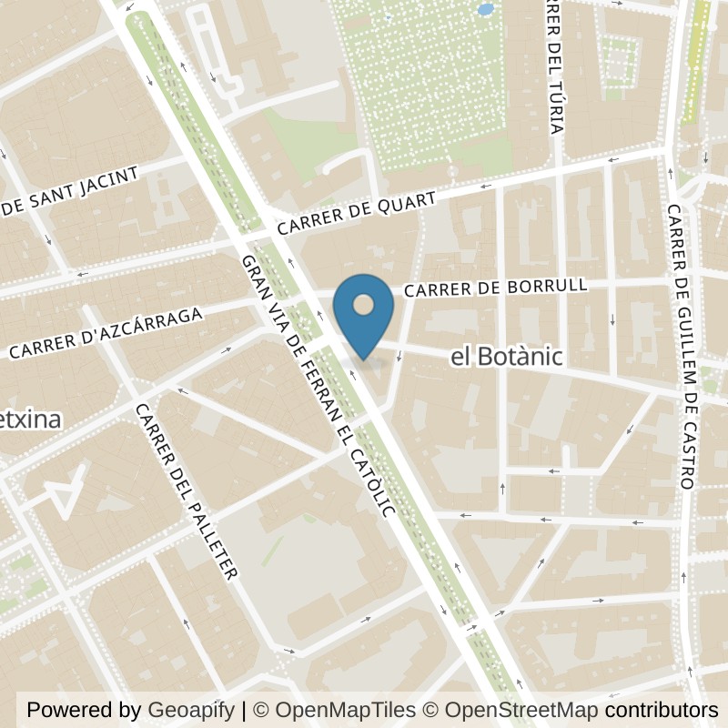 Map: location of Brooklyn Fitboxing Botánico in Valencia