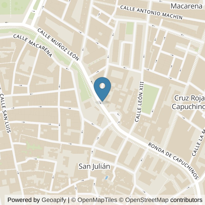 Map: location of Brooklyn Fitboxing Capuchinos in Sevilla