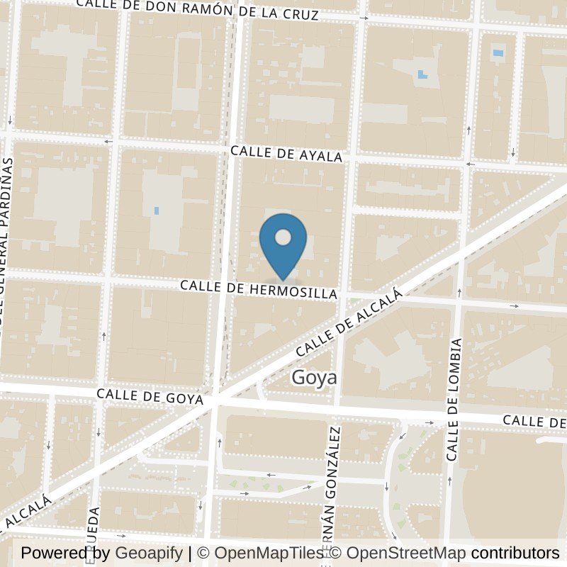 Map: location of Brooklyn Fitboxing Goya in Madrid