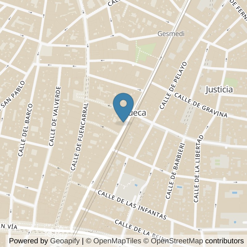 Map: location of Brooklyn Fitboxing Gran Vía in Madrid