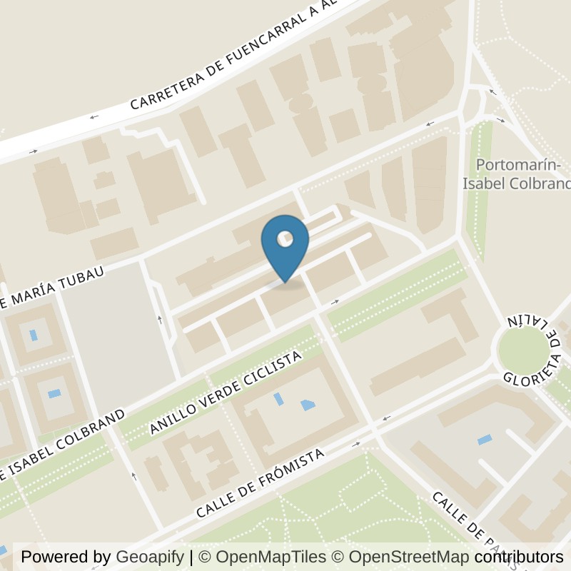 Map: location of Brooklyn Fitboxing Las Tablas in Madrid
