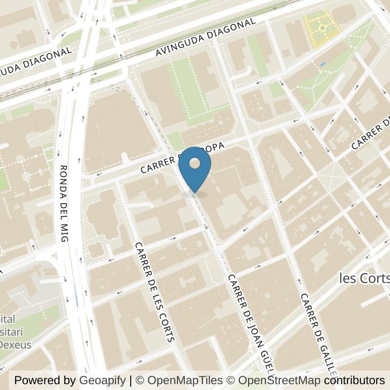 Map: location of Brooklyn Fitboxing Les Corts in Barcelona