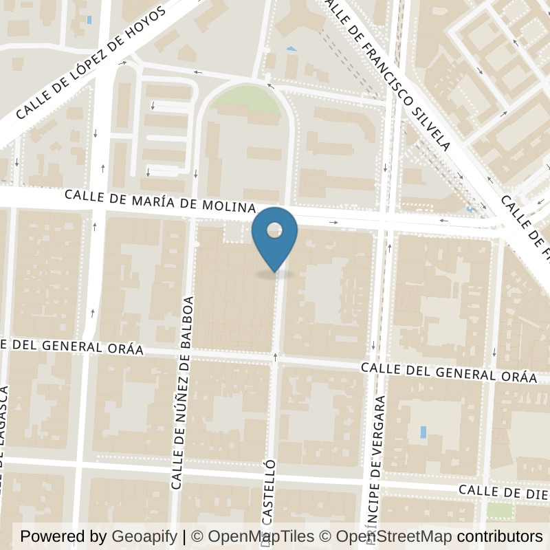 Map: location of Brooklyn Fitboxing María De Molina in Madrid