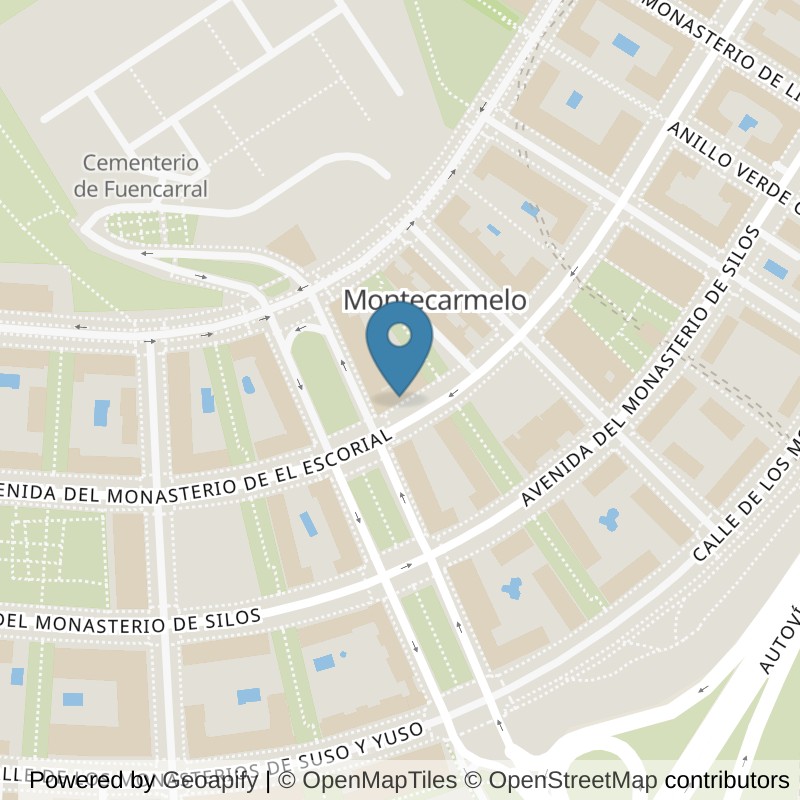 Map: location of Brooklyn Fitboxing Montecarmelo in Madrid