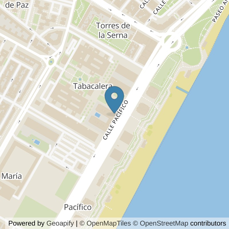 Map: location of Brooklyn Fitboxing Pacífico Málaga in Málaga