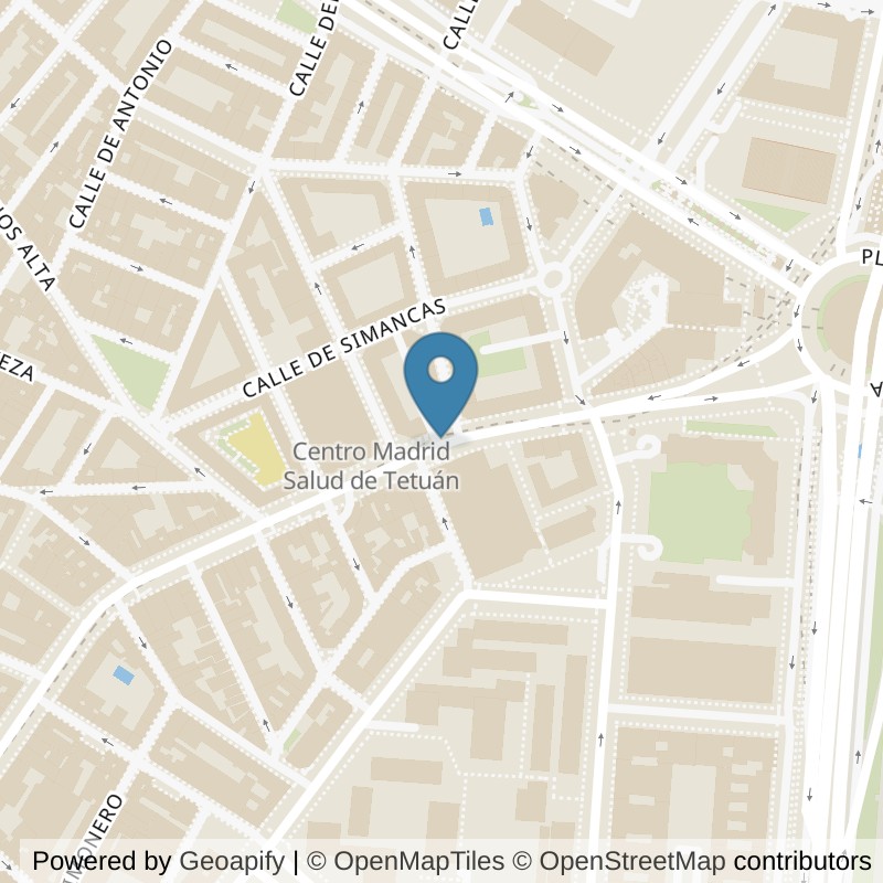 Map: location of Brooklyn Fitboxing Plaza Castilla in Madrid