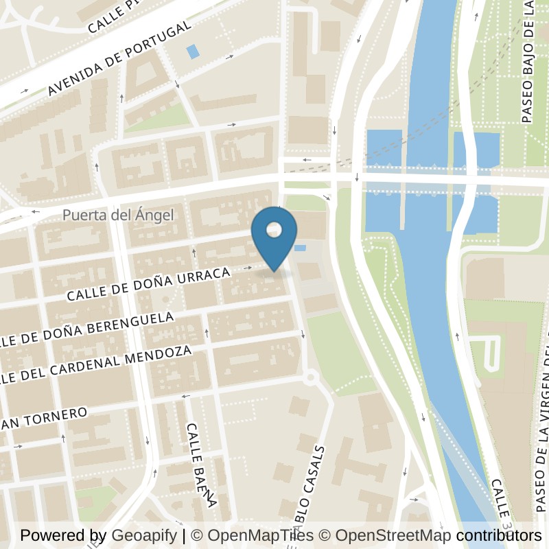 Map: location of Brooklyn Fitboxing Puerta Del Ángel in Madrid