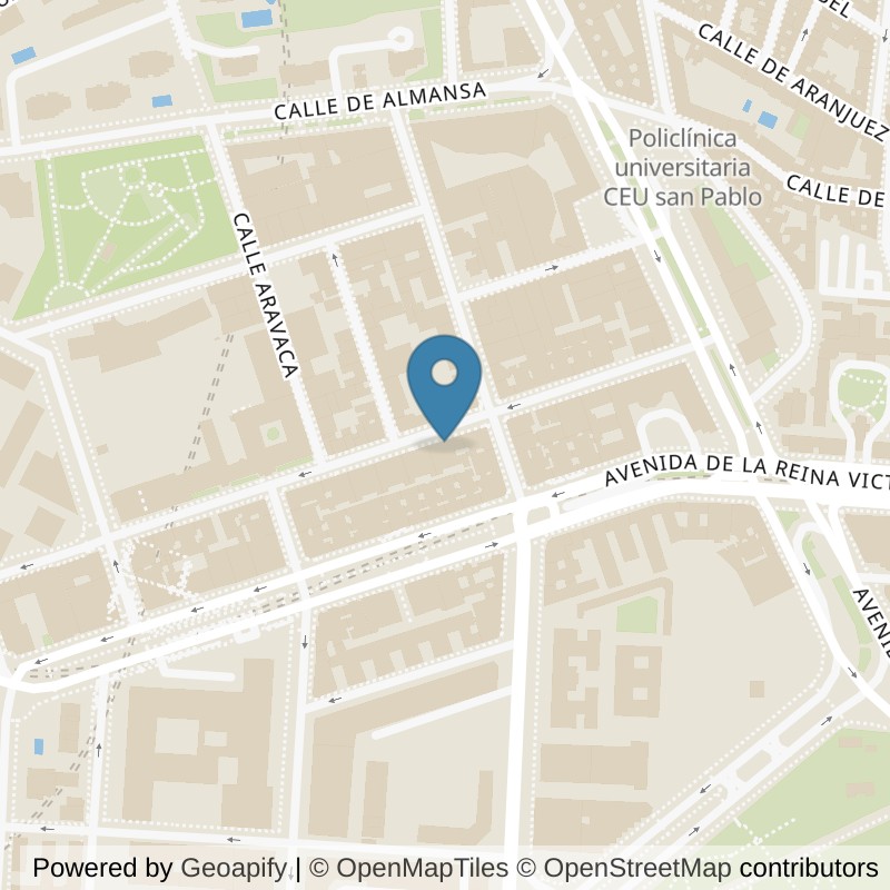 Map: location of Brooklyn Fitboxing Reina Victoria in Madrid