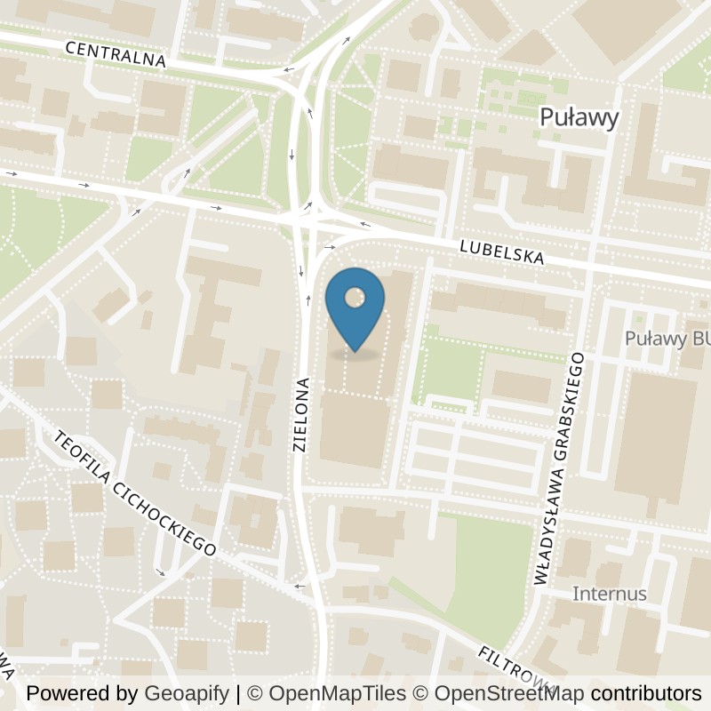 Map: location of CityFit Puławy Galeria Zielona in Puławy