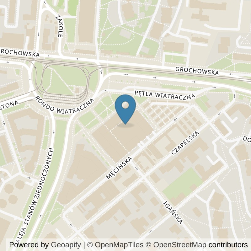 Map: location of CityFit Warszawa Galeria Rondo Wiatraczna in Warszawa