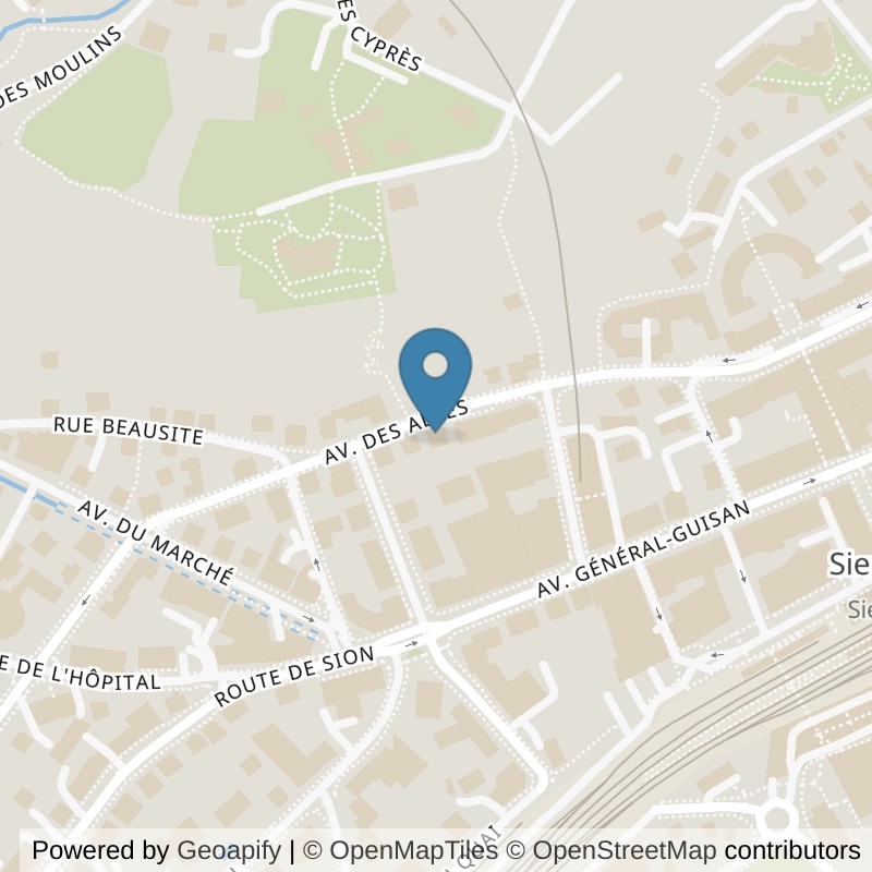 Map: location of Club 36 in Sierre