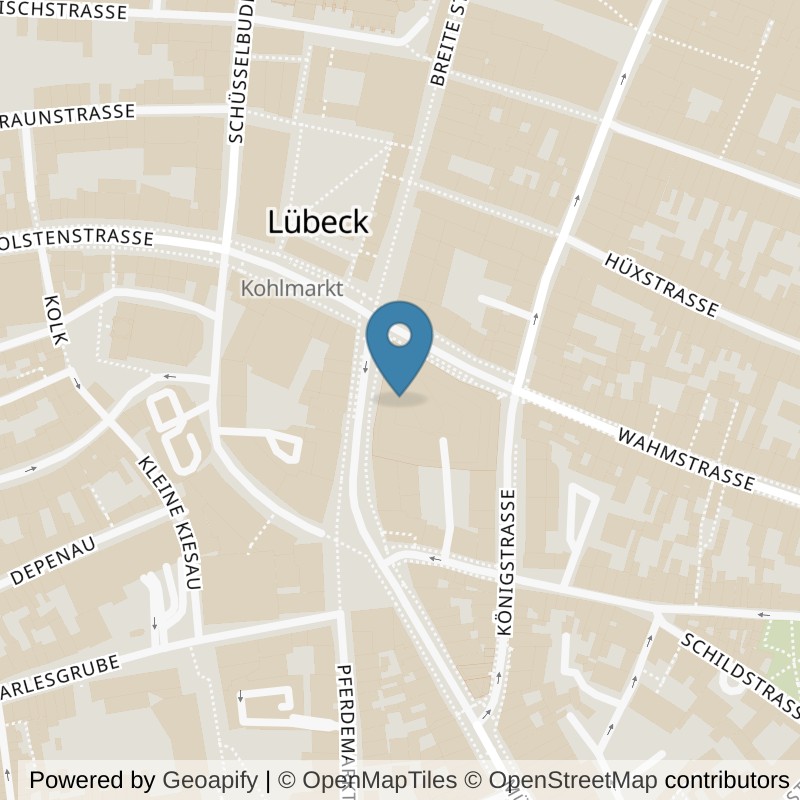 Map: location of EASYFITNESS Club-Lübeck-Mitte in Lübeck