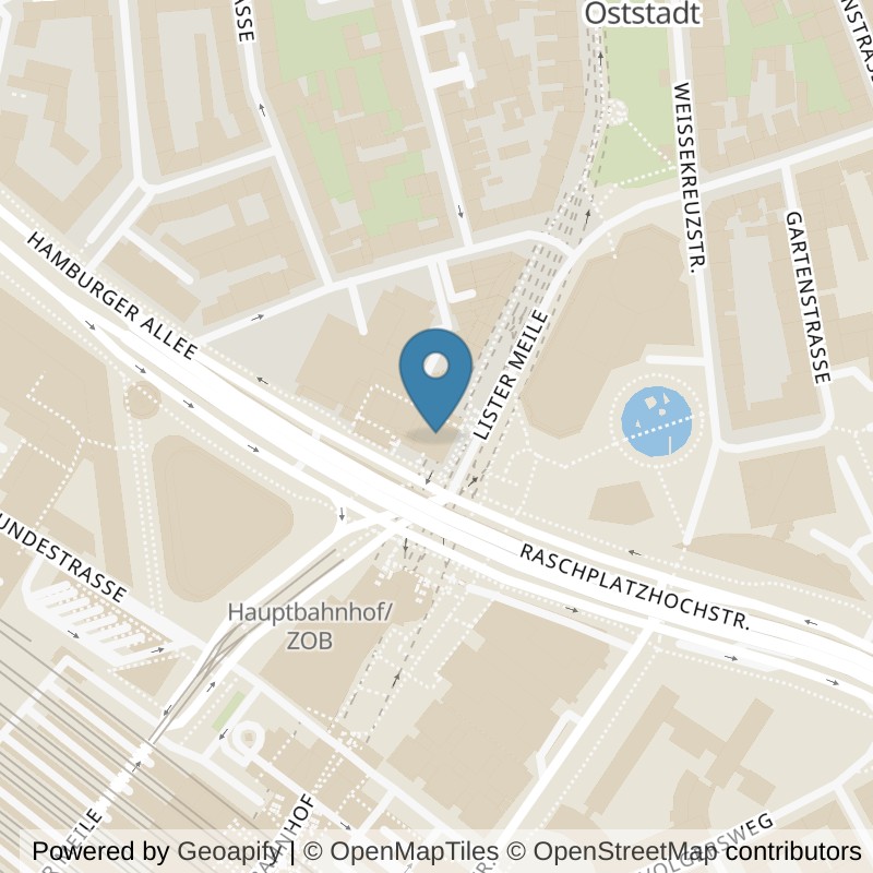 Map: location of EASYFITNESS Hannover-List in Hannover