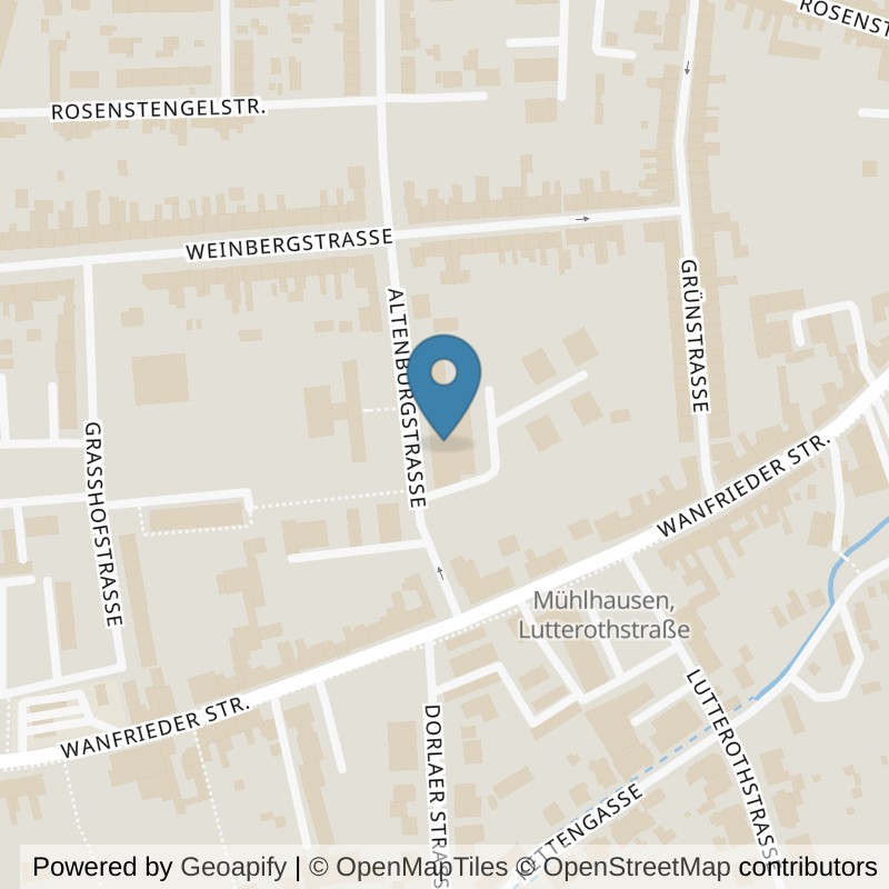 Map: location of EASYFITNESS Mühlhausen in Mühlhausen/Thüringen