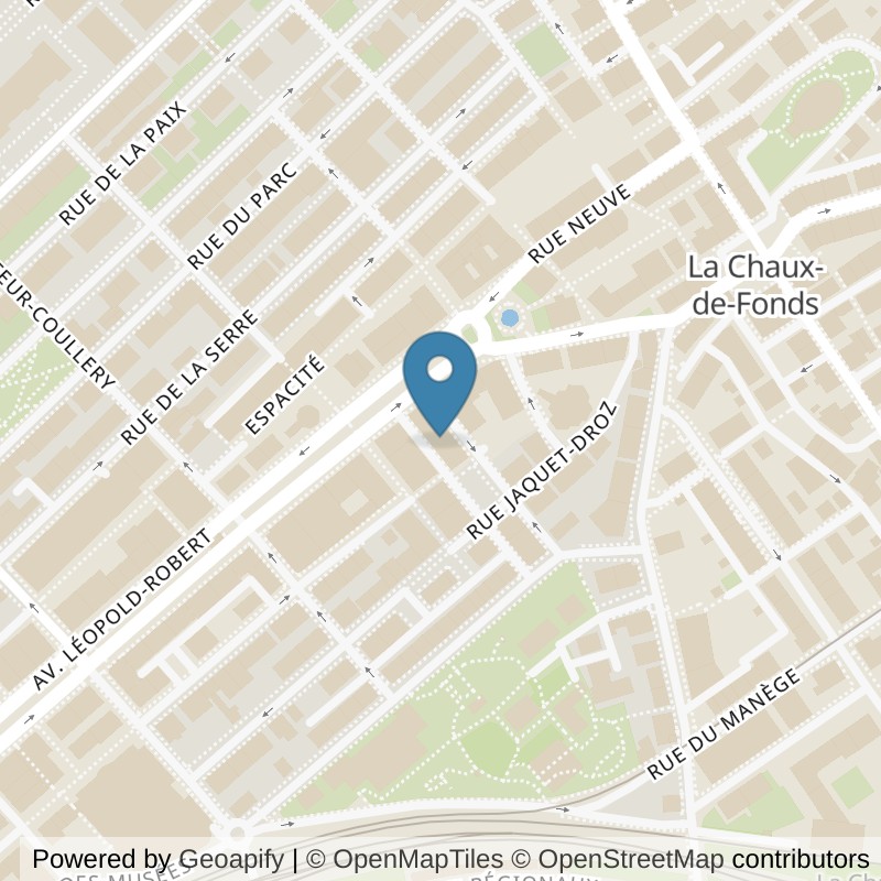 Map: location of Espace Equilibre in La Chaux-de-Fonds