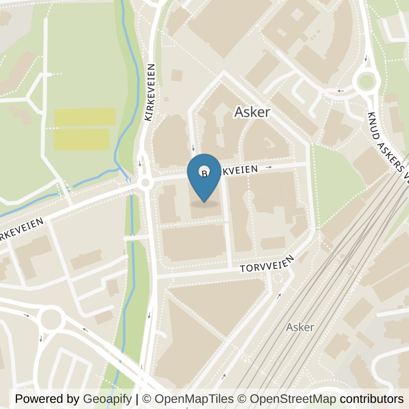 Map: location of EVO Fitness Asker Sentrum in Asker