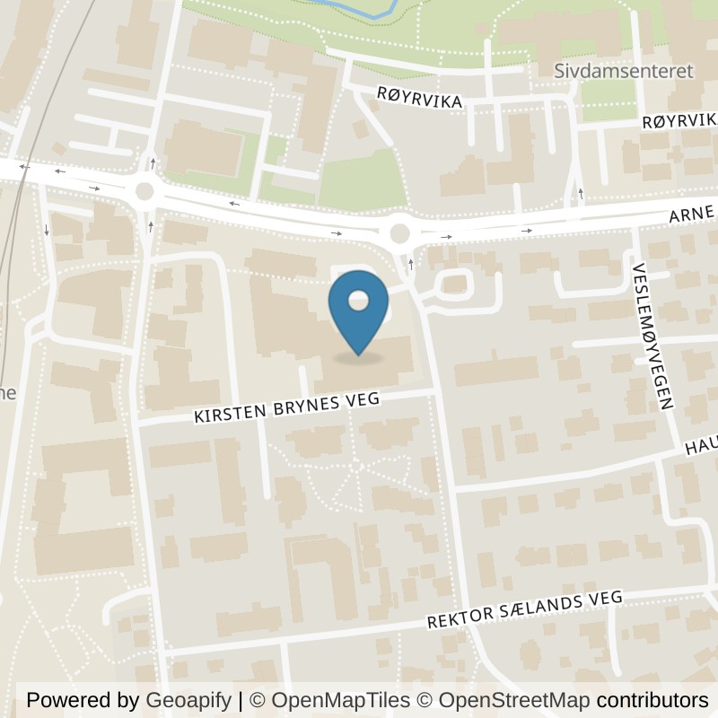 Map: location of EVO Fitness Bryne in Bryne
