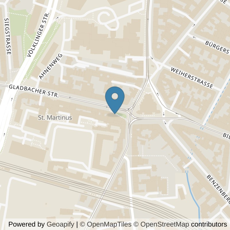 Map: location of EVO Fitness Düsseldorf Unterbilk in Düsseldorf