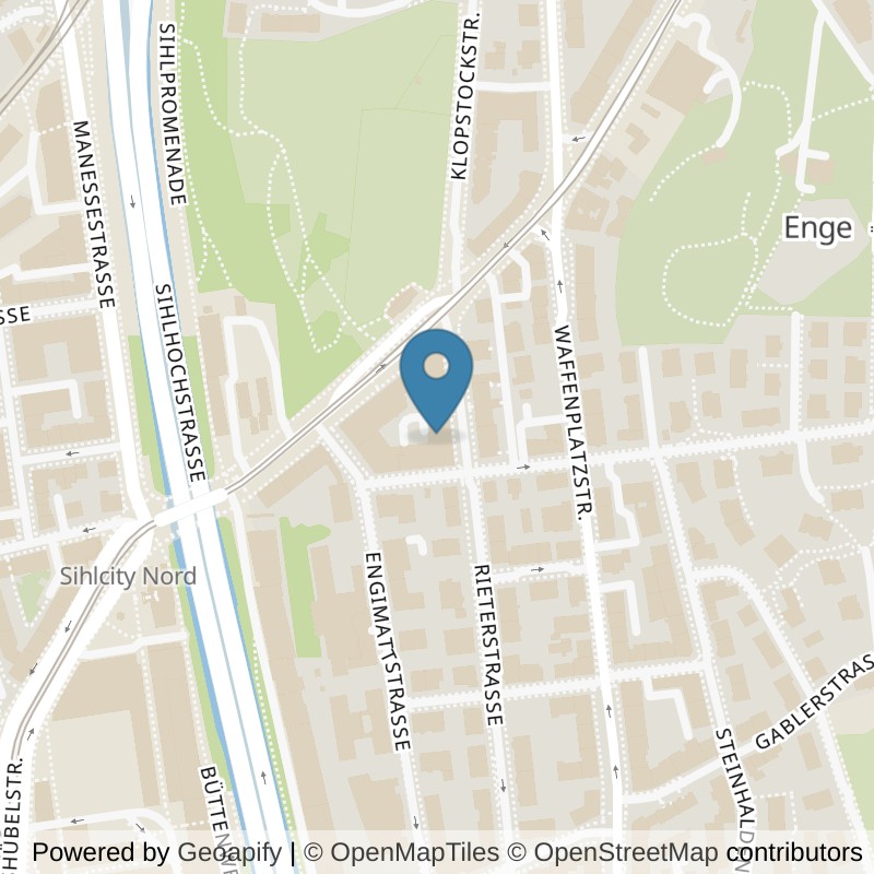 Map: location of EVO Fitness Zürich Enge in Zürich