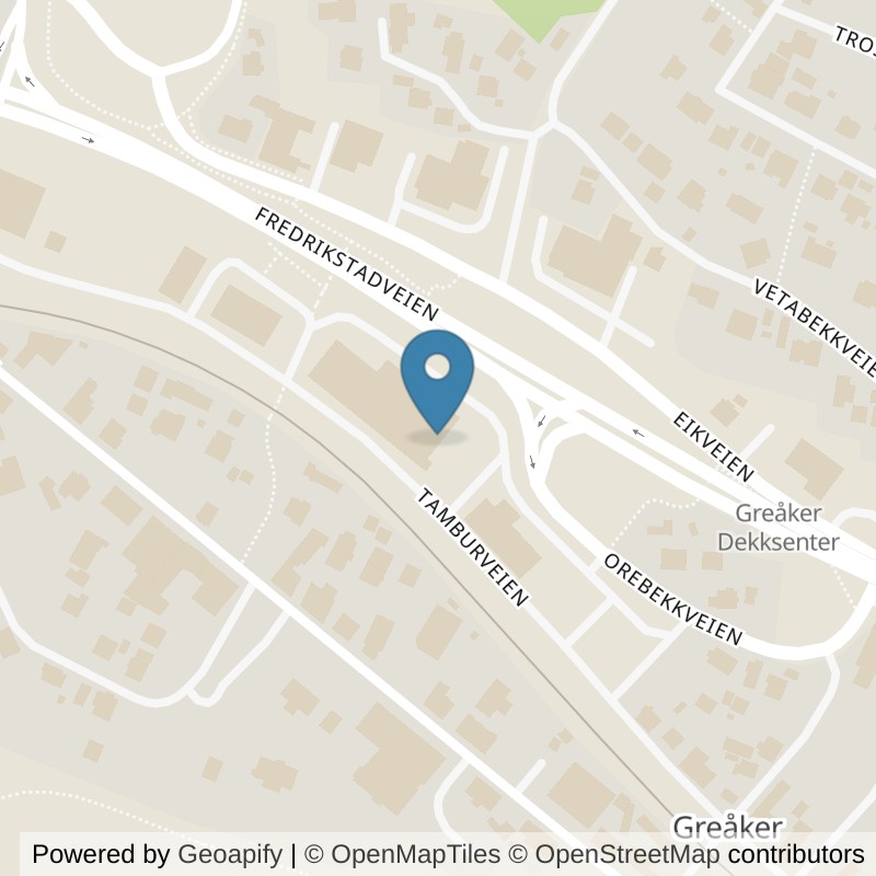 Map: location of EVO Fitness Greåker in Greåker