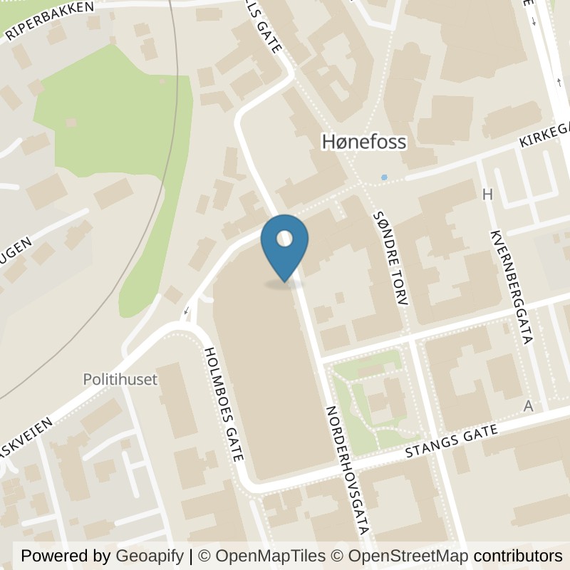 Map: location of EVO Fitness Hønefoss in Hønefoss