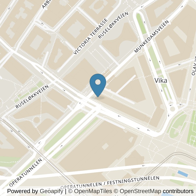 Map: location of EVO Fitness Vika in Oslo