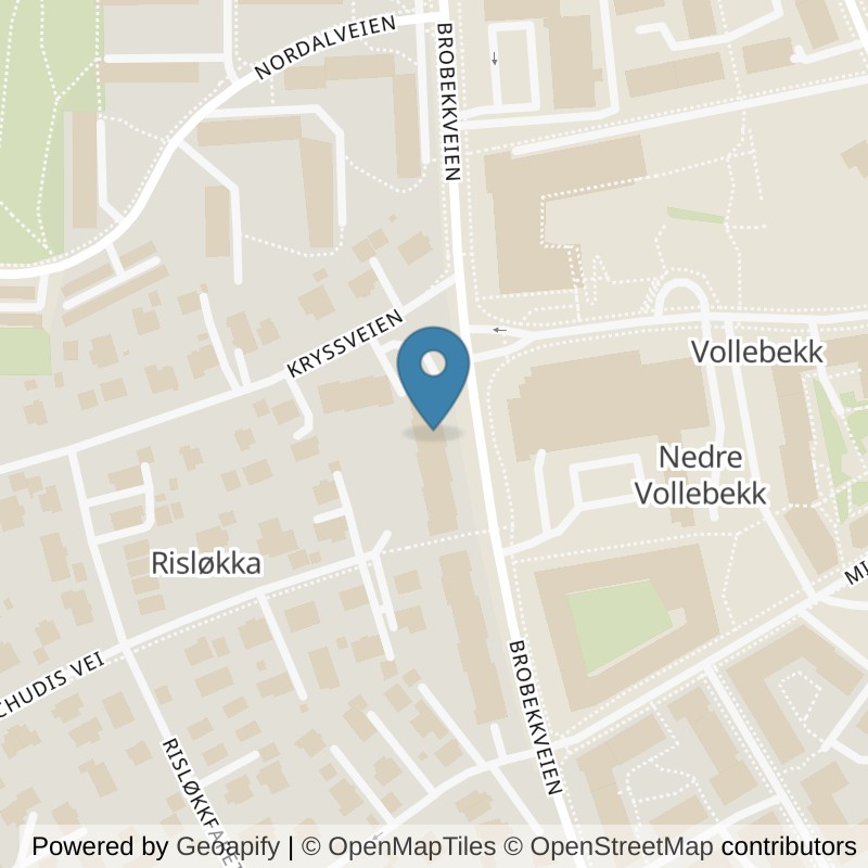 Map: location of EVO Fitness Vollebekk in Oslo