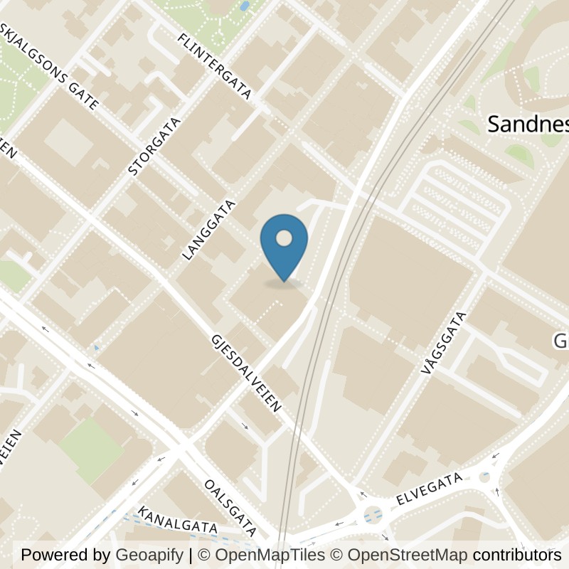 Map: location of EVO Fitness Sandnes in Sandnes