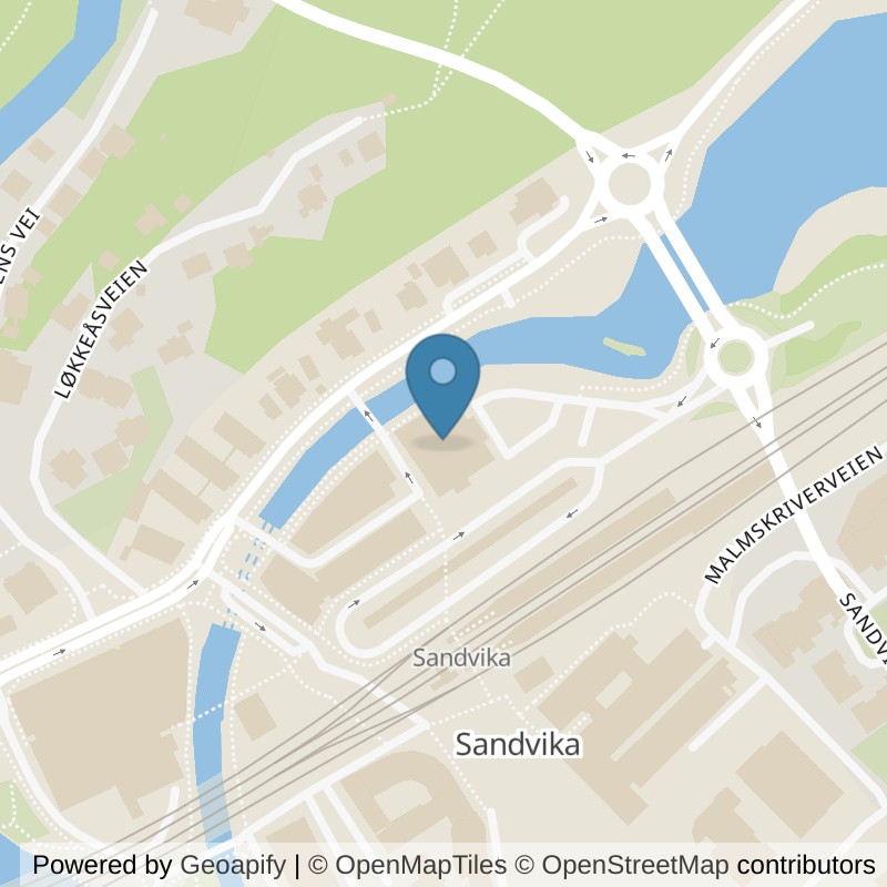 Map: location of EVO Fitness Sandvika in Sandvika