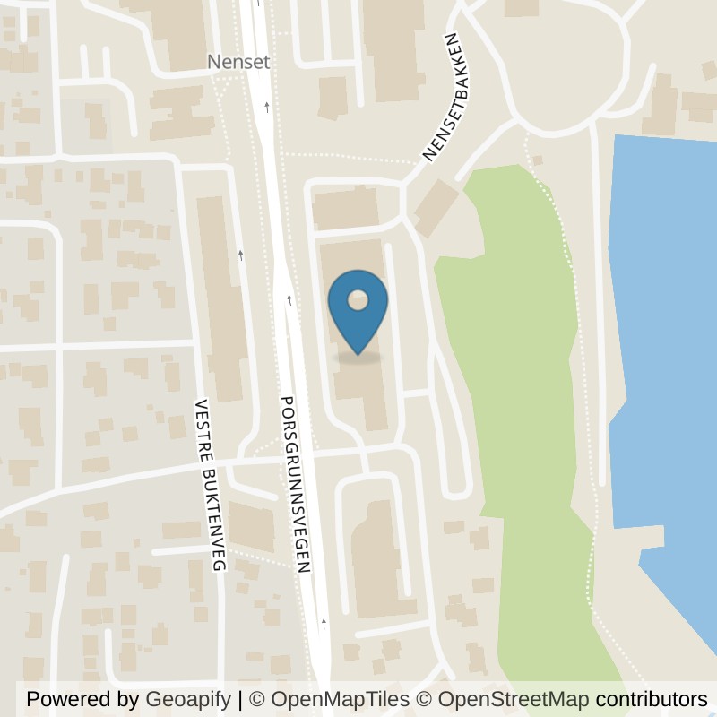 Map: location of EVO Fitness Tollnes in Skien