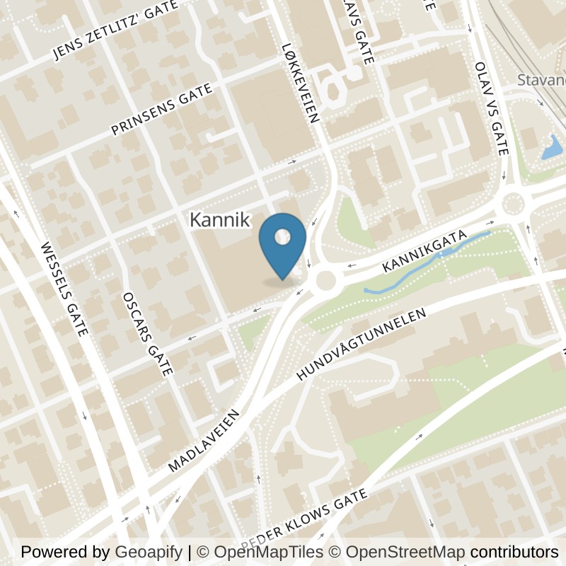 Map: location of EVO Fitness Kannik in Stavanger