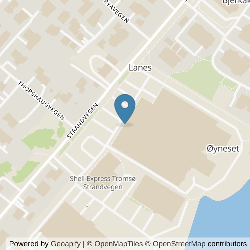 Map: location of EVO Fitness Tromsø Sør in Tromsø