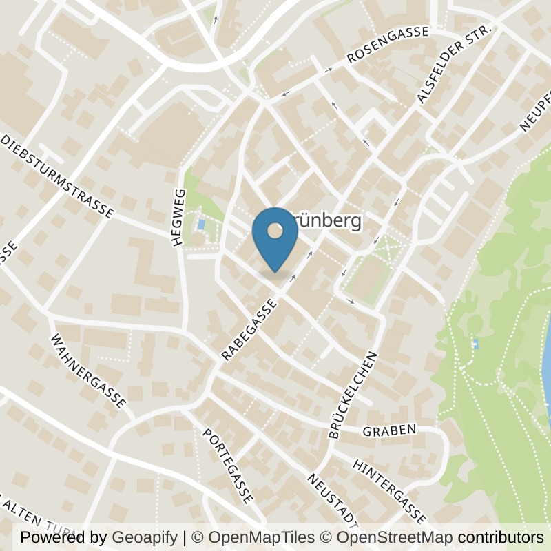 Map: location of fit+ Grünberg in Grünberg
