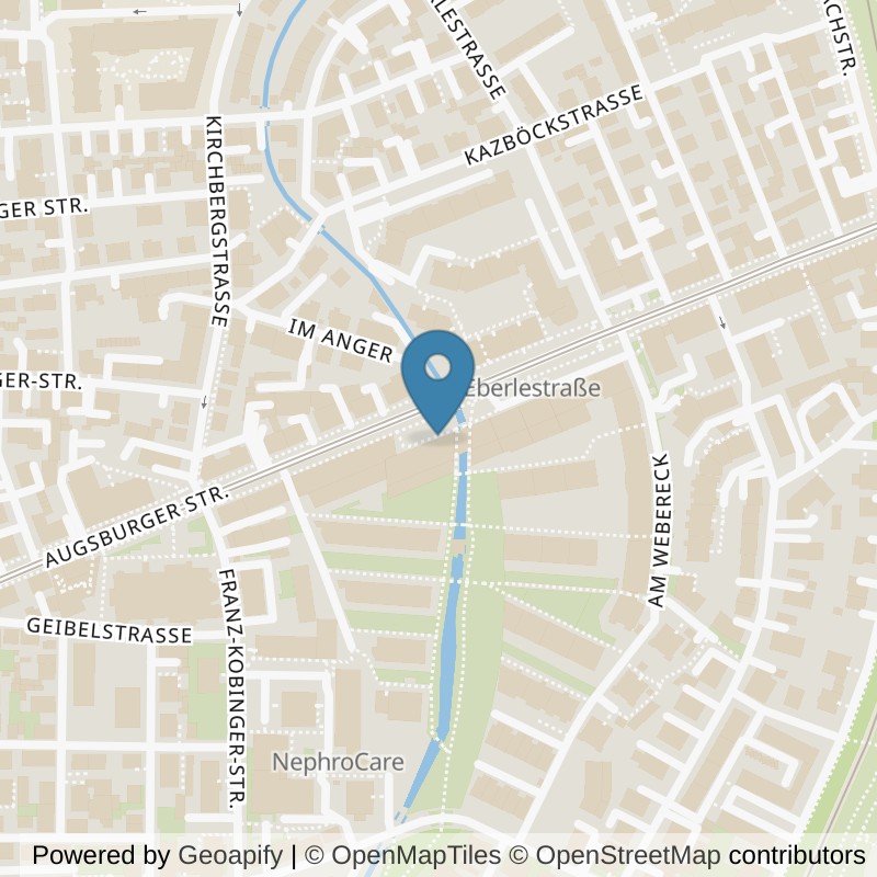 Map: location of fitbox Augsburg Eberlestraße in Augsburg