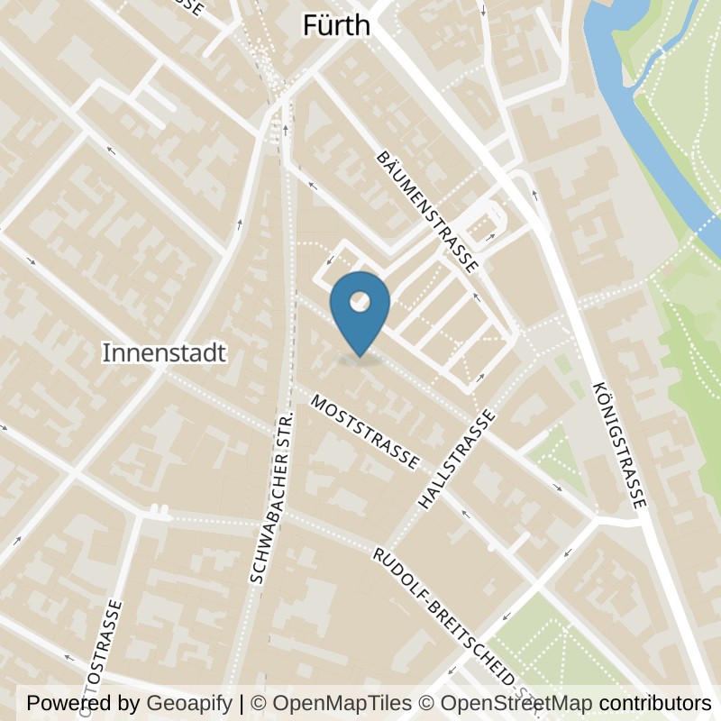 Map: location of fitbox Fürth Alexanderstraße in Fürth