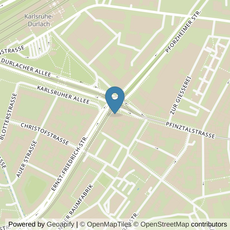 Map: location of fitbox Karlsruhe Pfinztalsraße in Karlsruhe