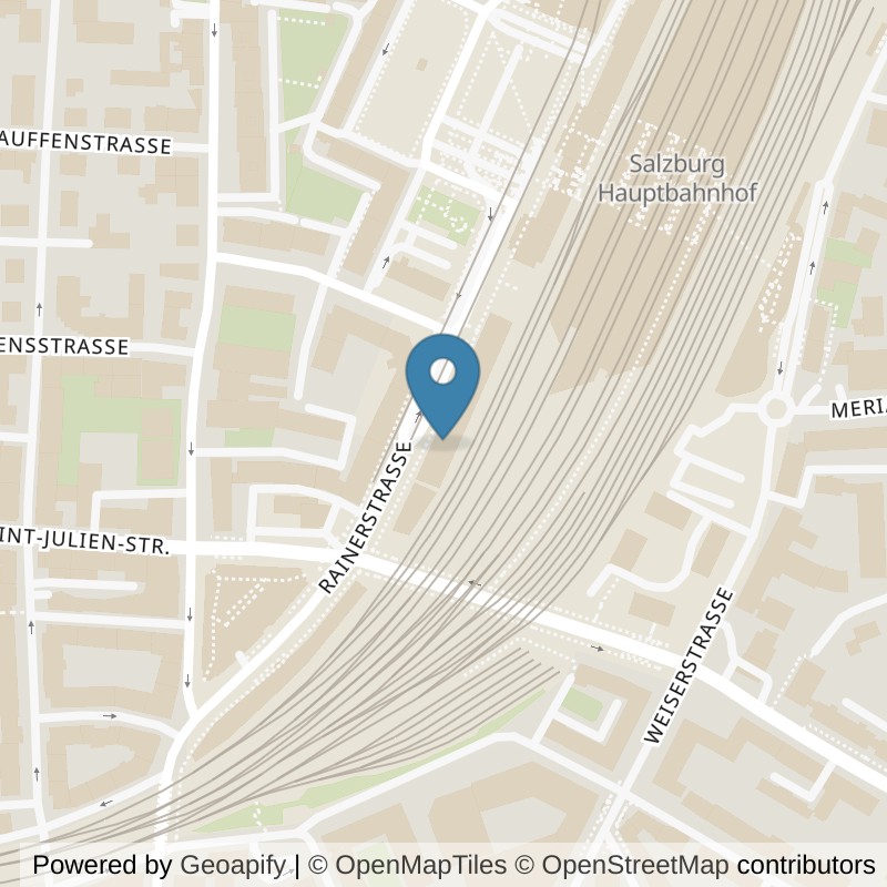 Map: location of FITINN Salzburg, Hauptbahnhof in Salzburg